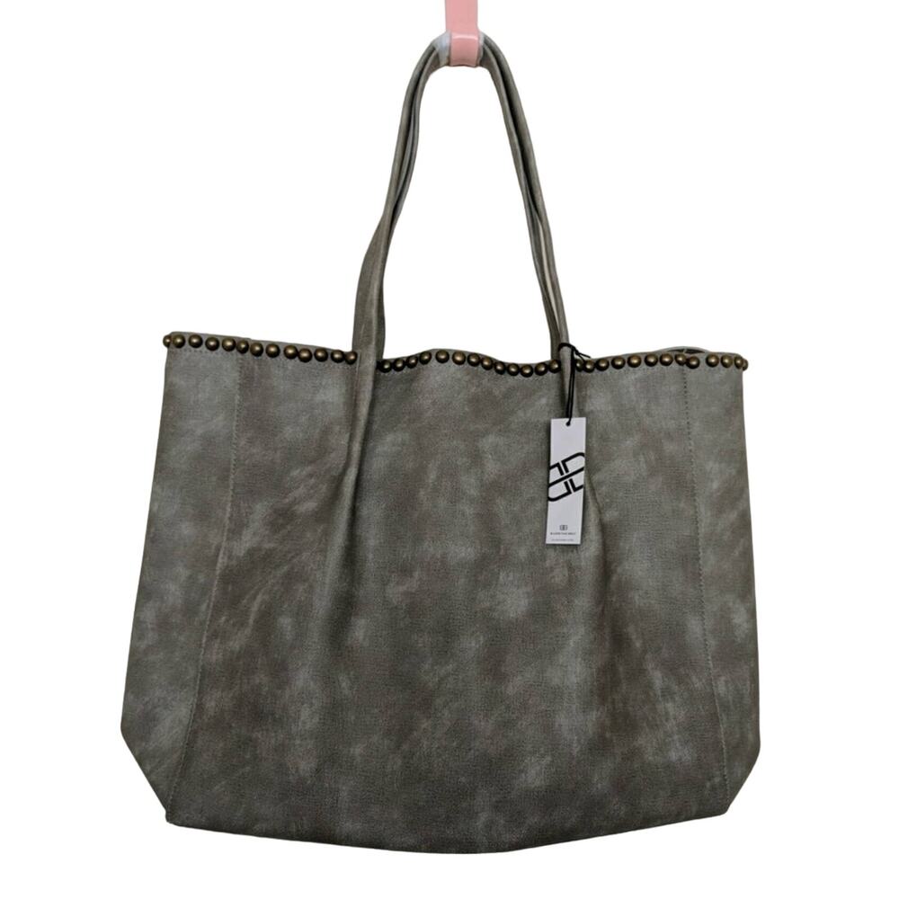 B-Low the Belt Gray Studded Tote - Size O/S - NWT